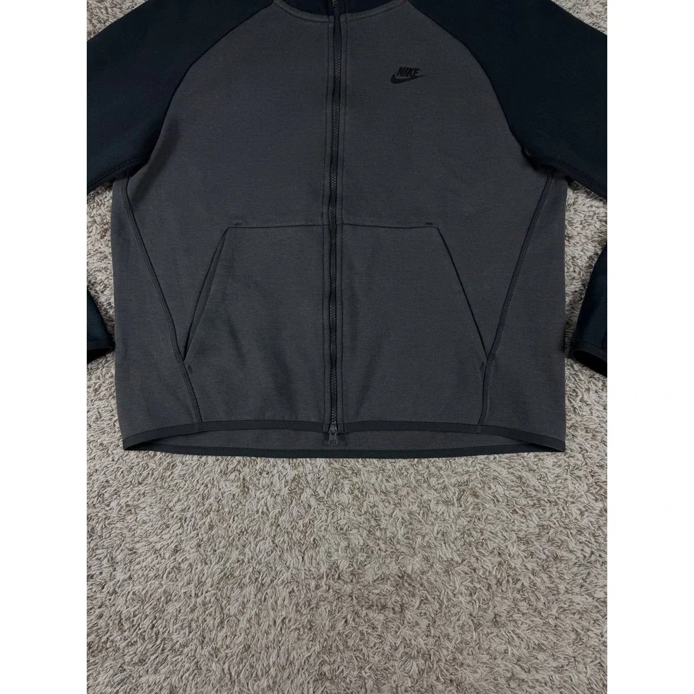 Nike Sportswear Tech Fleece Anthracite Black Full Zip Hoodie 928483-060 Size L